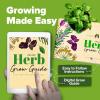 imageHOME GROWN    8 Herb Seeds Garden Kit Complete Indoor Planter Gift with Basil Cilantro Mint ampamp More Unique Kitchen Growing Set for Women Men Birthday Housewarming PresentCeramic