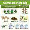 imageHOME GROWN    8 Herb Seeds Garden Kit Complete Indoor Planter Gift with Basil Cilantro Mint ampamp More Unique Kitchen Growing Set for Women Men Birthday Housewarming PresentCeramic