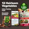 imageHOME GROWN   25 Heirloom Vegetable Seeds Kit  14200 NONGMO Seeds for Planting Vegetables Survival Garden Seed Vault Tomatoes Carrots Beans Kale Peppers Indoor Outdoor Garden12Pack Fall