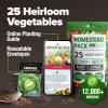 imageHOME GROWN   25 Heirloom Vegetable Seeds Kit  14200 NONGMO Seeds for Planting Vegetables Survival Garden Seed Vault Tomatoes Carrots Beans Kale Peppers Indoor Outdoor Garden25Pack