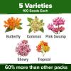 imageHOME GROWN Milkweed Flower Seeds  500 Heirloom Perennial Wildflower Seeds 5 Individual Varieties Supports Monarch Habitat Grows in Zones 310 Asclepias syriaca