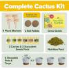 imageSucculent ampamp Cactus Grow Kit  Complete Plant Gift Set with 4 Ceramic Pots ampamp Trays 6 Seed Packs 3 Cactus 3 Succulent Plant Markers Peat Pellets Nutrients ampamp Guide  Ideal Holiday ampamp Birthday Gift