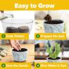 imageSucculent ampamp Cactus Grow Kit  Complete Plant Gift Set with 4 Ceramic Pots ampamp Trays 6 Seed Packs 3 Cactus 3 Succulent Plant Markers Peat Pellets Nutrients ampamp Guide  Ideal Holiday ampamp Birthday Gift