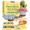 imageSucculent ampamp Cactus Grow Kit  Complete Plant Gift Set with 4 Ceramic Pots ampamp Trays 6 Seed Packs 3 Cactus 3 Succulent Plant Markers Peat Pellets Nutrients ampamp Guide  Ideal Holiday ampamp Birthday Gift