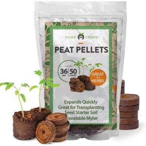 image50pcs Seed Starter Peat Pellets for Gardening  36mm Seed Starter Pods  Peat Pellets for Seedlings Flower Seeds and Herb Garden Cuttings  Seed Starter Soil Seed Pods by Home Grown