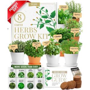 imageHOME GROWN    8 Herb Seeds Garden Kit Complete Indoor Planter Gift with Basil Cilantro Mint ampamp More Unique Kitchen Growing Set for Women Men Birthday Housewarming PresentOriginal
