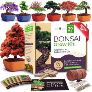 imageHOME GROWN  Bonsai Tree Kit  6 Heirloom Varieties with Unique Pots  DIY Bonsai Starter Kit for Adults ampamp Beginners  Christmas Gift for Men Women Gardeners Plant Lovers  Indoor Growing KitMaster Kit