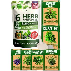 imageHOME GROWN 10 Herb Seeds for Planting 3000 NonGMO Heirloom Seeds  Extra Large Variety Pack Herb Kit  Indoor Outdoor ampamp Hydroponic  Culinary Seed Set  Grow Your Own Herbs  Gift for Beginners6Pack