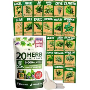 imageHOME GROWN 10 Herb Seeds for Planting 3000 NonGMO Heirloom Seeds  Extra Large Variety Pack Herb Kit  Indoor Outdoor ampamp Hydroponic  Culinary Seed Set  Grow Your Own Herbs  Gift for Beginners20Pack