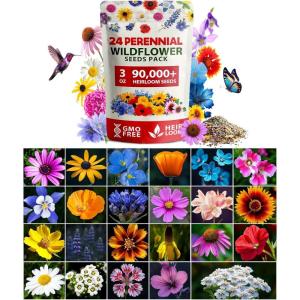 imageHOME GROWN 131200 Pure Wildflower Seeds   Premium Texas Flower Seeds 3 Oz Perennial Garden Seeds for Birds ampamp Butterflies  Wild Flowers Bulk Perennial 22 Varieties Flower Seed for Planting3 oz