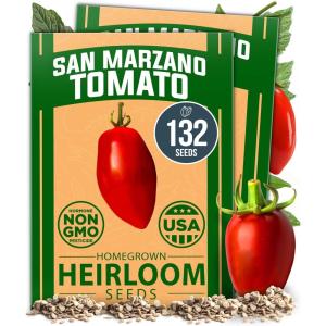 imageHOME GROWN San Marzano Tomato Seeds  132 Heirloom   Seeds  High Germination Tomatoes for Indoor ampamp Outdoor Growing  Classic Paste Variety for Gardeners ampamp Home UseSan Marzano Tomato 2Pack