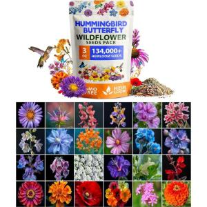 imageHOME GROWN Wildflower Seeds 3oz 89000 Flower Seed Mix  No Filler  19 Varieties USASourced Bulk Wild Flowers Seeds for Planting Butterfly ampamp Pollinator Perennial and Annual Wild Flower MixHummingbird Mix 3oz