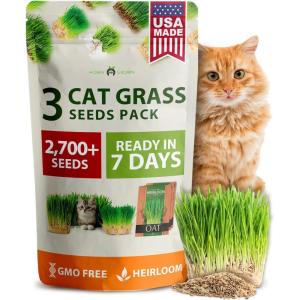 imageHome Grown 3200 Indoor Cat Grass Refill  NonGMO USA Grown Catnip Oat ampamp Alfalfa Seeds  Cat Grass Kit Replacement  FastGrowing Pet Grasses for Cats Digestion ampamp Hairball ReliefCat Grass  3pack