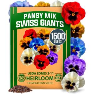 imageHOME GROWN Bachelor Button Flower Seeds Tall Mix 700 Cornflower Heirloom Seeds for Planting  Quick Blooming NonGMO Pollinator Friendly Easy to Grow Wildflowers USA Grown Centaurea cyanusPansy Swiss Giants