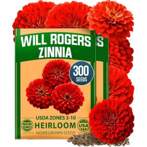 imageHOME GROWN Will Rogers Zinnia Seeds  150 Zinnia Flower Seeds for Planting Outdoors  Tall Zinnia Elegans Cut Flowers  Heirloom NonGMO Zinnia Seeds for 2026Will Rogers Zinnia 2pk