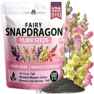 imageHOME GROWN Snapdragon Fairy Seeds  10000 Snapdragon Seeds for Spring Planting 2026 Dwarf Plants Long Blooming Flower Seed for Garden Beds Pollinator Friendly Antirrhinum Majus