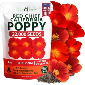 image:imageHOME GROWN California Poppy Seeds for Planting Red Chief 22000 Seeds 29g Red Blooms Heirloom NonGMO Wildflower amp Pollinator Gardens Drought Tolerant Zones 210 Eschscholzia californica