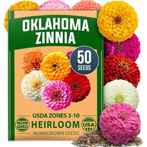 image:imageHOME GROWN Oklahoma Zinnia Seeds for Planting Outdoors 50 Heirloom NonGMO Seeds 05g Annual Cut Flower Mix Pink amp Mixed Colors Bouquets amp Borders Spring 2026 Zones 310 Zinnia elegans