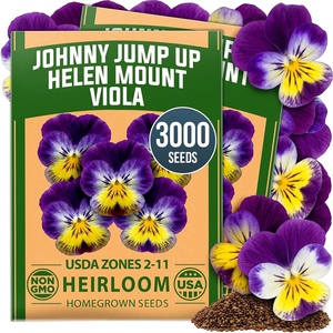 image:imageHOME GROWN Johnny Jump Up Helen Mount Viola Seeds 3000 Viola Tricolor  3000 Seeds 1500 Each 2 Pack  Zones 39  Pollinator Friendly  NonGMO Heirloom  AnnualBiennial