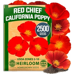 image:imageHOME GROWN Red Chief California Poppy Seeds 2500 Eschscholzia californica  2500 Seeds  Zones 210  Full Sun  Drought Tolerant  NonGMO Heirloom  Annual Wildflower